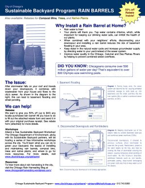 Fillable Online Cityofchicago Rain Barrel Form Revisions Doc