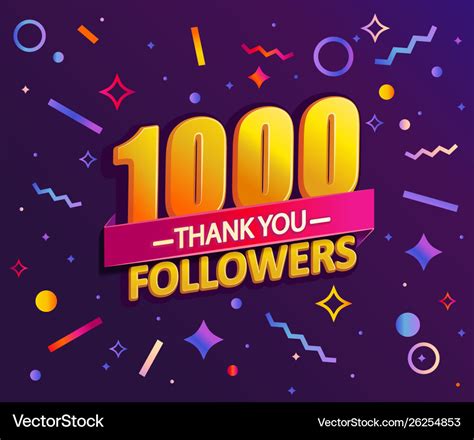 Thank You 1000 Followers Thanks Banner Royalty Free Vector