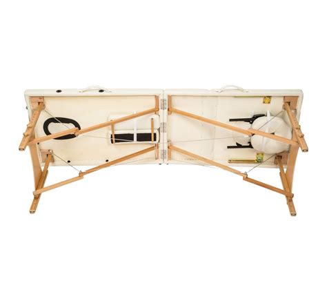 Table De Massage Pliante 3 Zones Bois Cosmétique Portable Beige