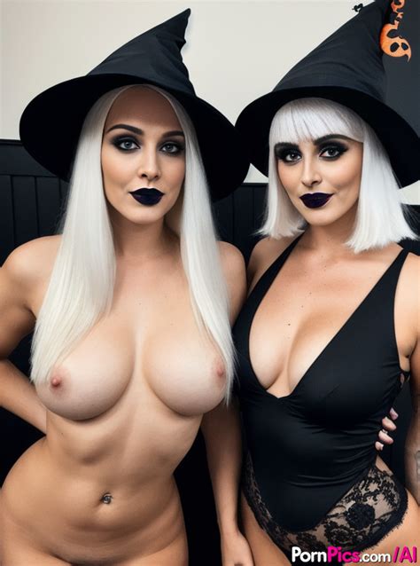 Blonde Ai Generated Babes Show Off Their Beautiful Tits On Halloween