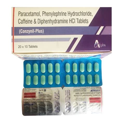 Paracetamol Phenylephrine Caffeine Diphenhydramine Tablets