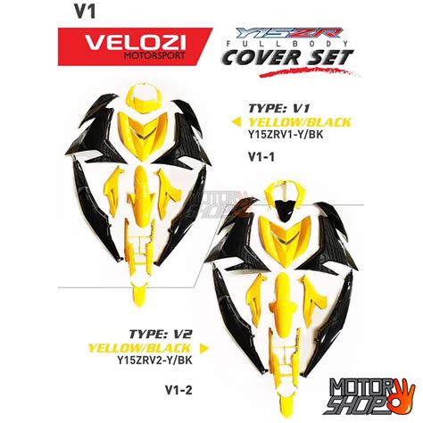 Velozi Cover Set Kit Full Body Yellow Black Kuning Hitam Yamaha Y Zr