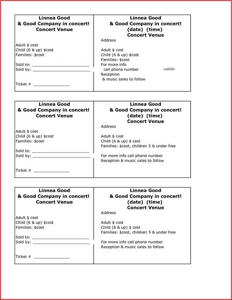 Fundraiser Ticket Template Free Download - Template 1 : Resume Examples ...