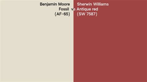 Benjamin Moore Fossil Af 65 Vs Sherwin Williams Antique Red Sw 7587