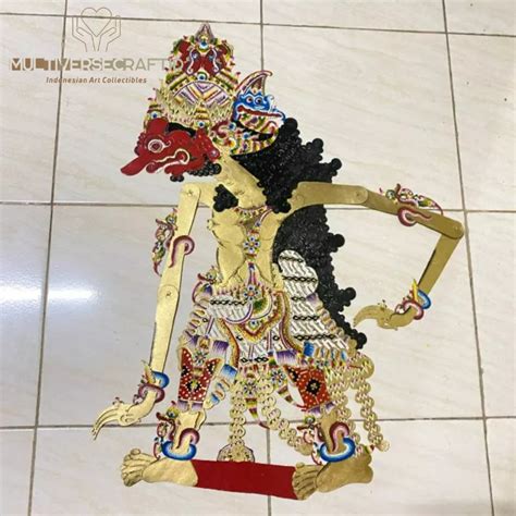 Jual Wayang Kulit Alusan Patih Sabrang Emas Grenjeng Kulit Kerbau Asli