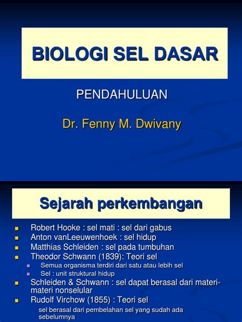 Pdf Biologi Sel Dasar Ppt Dokumen Tips