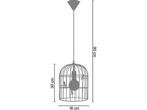 Candeeiro De Suspens O Tosel Cage Oiseaux Preto E M X W