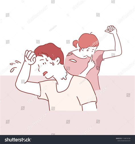 Men Women Who Sweating Hand Drawn Stock Vector Royalty Free