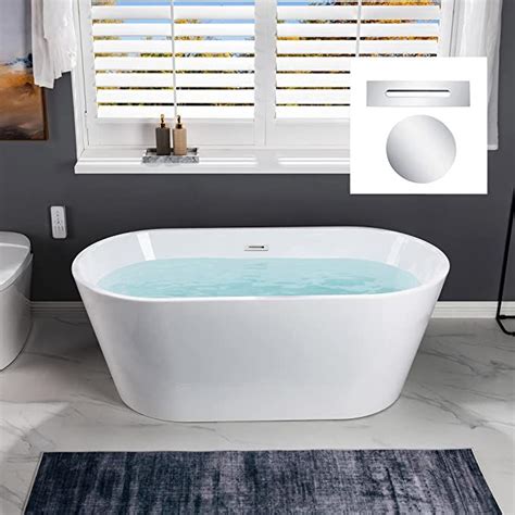 WOODBRIDGE 59 Acrylic Freestanding Bathtub Contemporary Soaking White