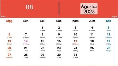 Kalender Jawa Besok Jumat Agustus Weton Jumat Wage