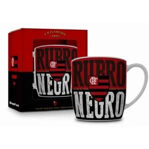 Caneca Porcelana Urban 360ml Na Caixa Flamengo Rubro Negro Brasfoot