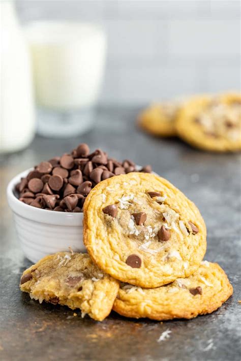 Coconut Chocolate Chip Cookies - The Stay At Home Chef