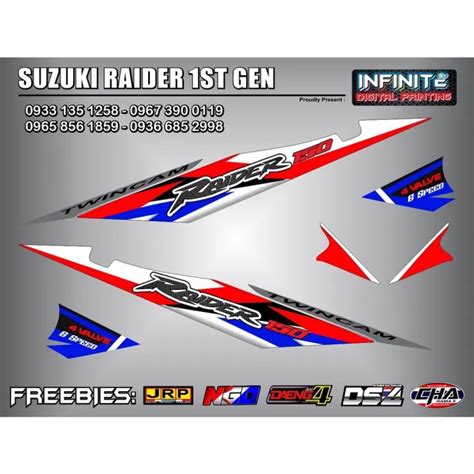 Suzuki Raider 150 1st Gen Decal Stock Design 8 Colours Lazada PH