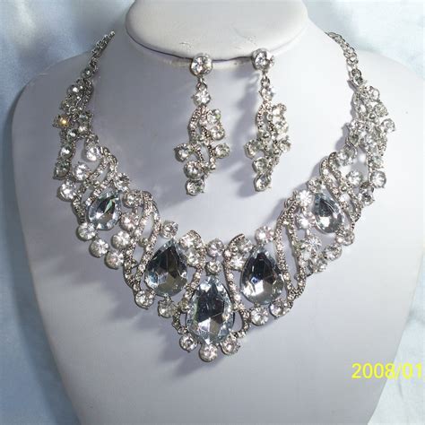 rhinestone necklace etsy