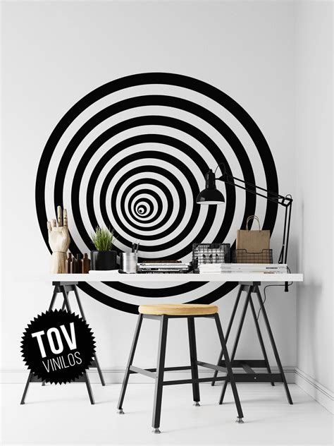 Geometric Illusion Wall Decal Optic Illusion Decor Geometric Etsy