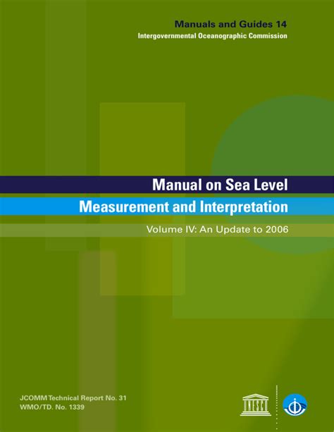 Manual On Sea Level Measurement And Interpretation Manuals And Guides