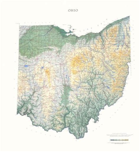 Buy Map Ohio Physical By Raven Press Yellowmaps Map Store