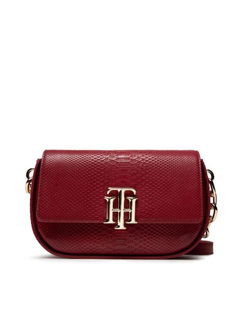 Tommy Hilfiger Torebka Th Lock Crossover Snake AW0AW10476 Bordowy