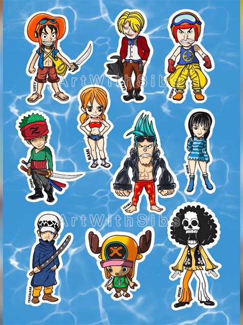 One Piece Anime Stickers Vinyl Matte Anime Cute Luffy Zorro Sanji Nami