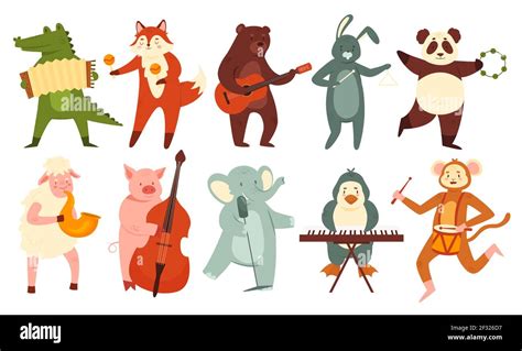 Animal Musicians Stock Vector Images Alamy