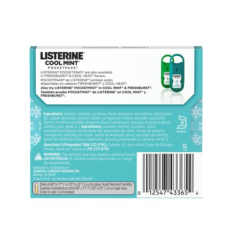 Pocketpaks Cool Mint Fresh Breath Strips Listerine