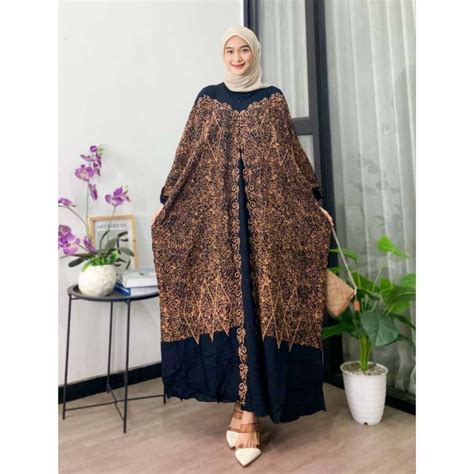 Jual Kaftan Wanita Motif Namira Kaftan Bahan Rayon Viral Kaftan