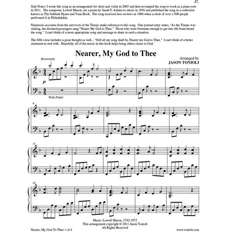 Nearer My God To Thee Pdf Piano Sheet Music Jason Tonioli Music