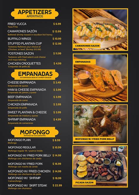 Menu Sazon Latin American