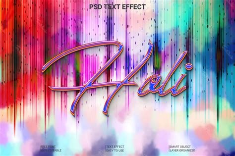 Holi Dripping Colors Font Style Effect Photoshop Premium Psd File