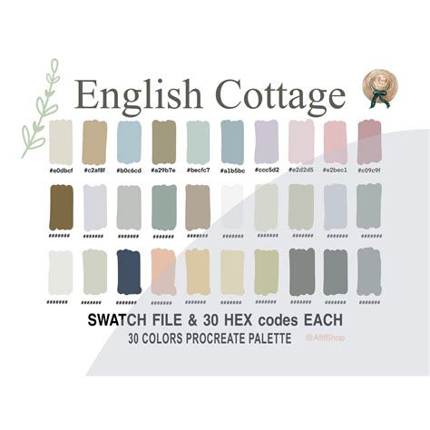 English Cottage, English Color Palette, English, Ipad, Procreate App, Swatches, Procreate Tool ...