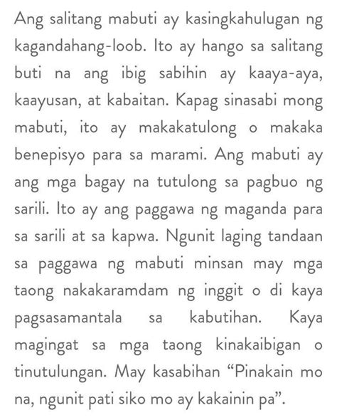 Ano Ang Pagkakaiba Ng Mabuti Sa Tama Brainly Ph