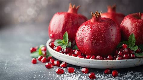 Group Fresh Pomegranate Fruit Whole Pomegranate Seeds Pomegranates And