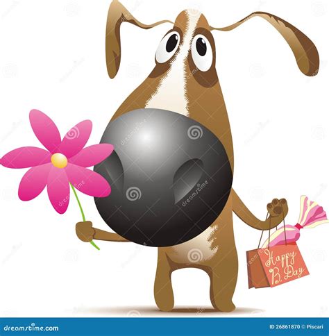 Funny dog stock vector. Illustration of nose, postcard - 26861870