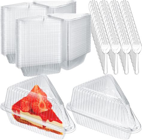 Amazon Pcs Cake Slice Plastic Containers With Lids And Pcs