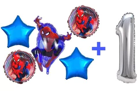 Kit Globos Spider man Cumpleaños Numero 6 Pzas MercadoLibre