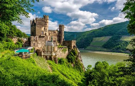 Summer River Germany Castle Rhein Rheinstein Castle