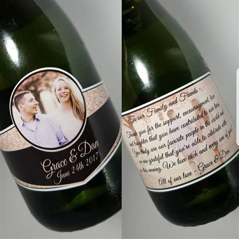 Personalized Wedding Mini Champagne Labels Set Ml Etsy