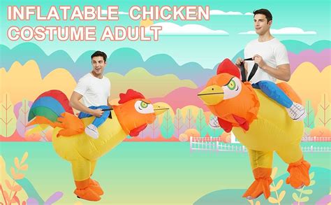 Inflatable Costume Adult Ride On Chicken Costume Funny Halloween