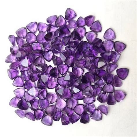 Purple Amethyst Faceted Trillion Gemstone For Jewelry 0 60 0 90 At Rs