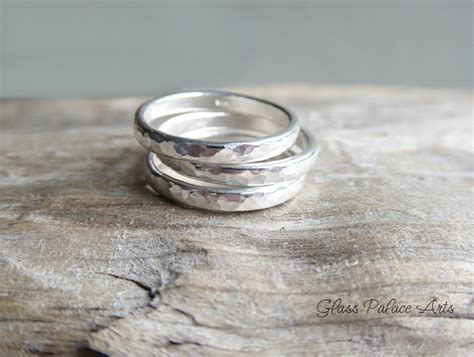 Sterling Silver Thumb Ring For Women Simple Hammered Midi Etsy