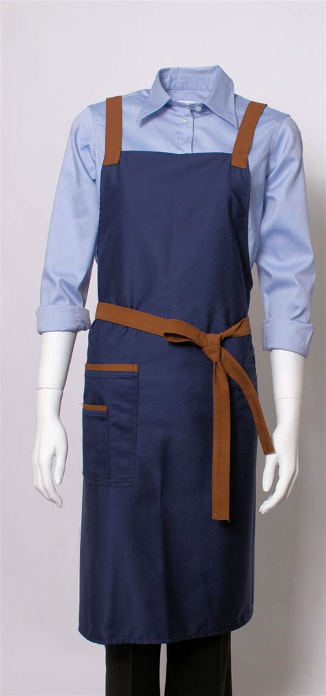 Bib Apron With Contrast Colour Straps And Double Pocket Aprons Bib