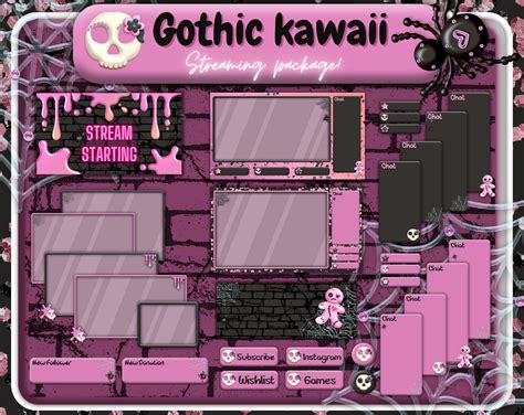 Pastel Goth Twitch Overlay Stream Overlay Gothic Kawaii Etsy The Best