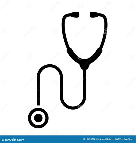 Stethoscope Vector Icon Stock Vector Illustration Of Doctor 134232189