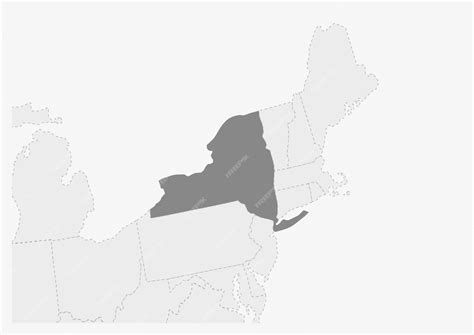 Premium Vector Map Of Usa With Highlighted New York State Map