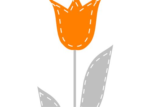 Long Orange And Gray Tulip Clip Art At Vector Clip Art