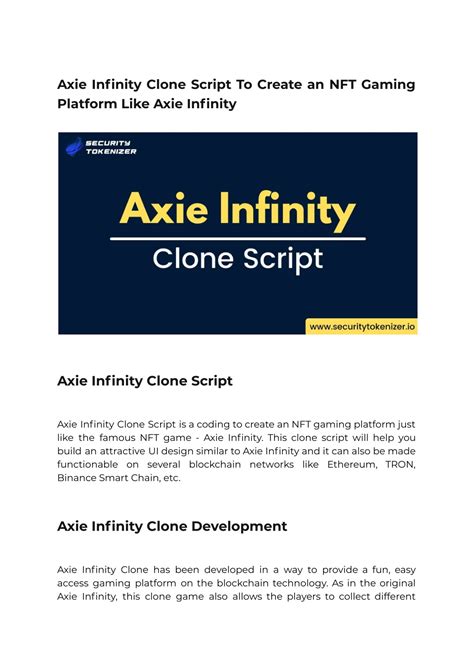 Ppt Axie Infinity Clone Script To Create An Nft Gaming Platform Like