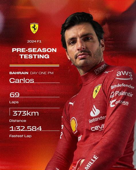 Scuderia Ferrari 69 Laps Completed For Carlos Sainz In His First