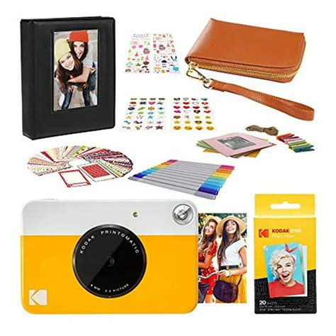 Kodak PRINTOMATIC Instant Print Camera (Yellow) 2x3 Photo Album Kit ...