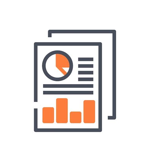 Informe Icono Naranja Vector Premium