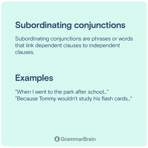 Understanding A Subordinating Conjunction Meaning Examples